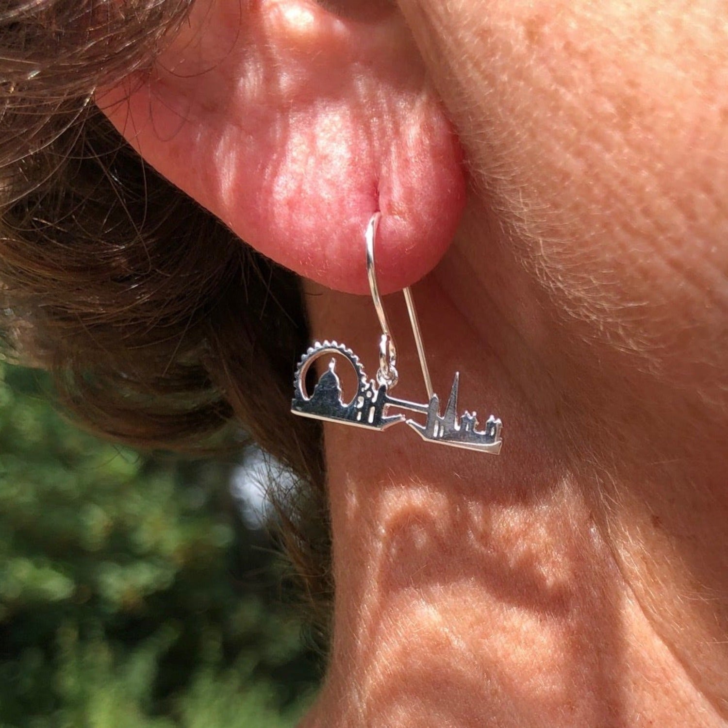 London Skyline Sterling Silver Hook Earrings - Reeves & Reeves