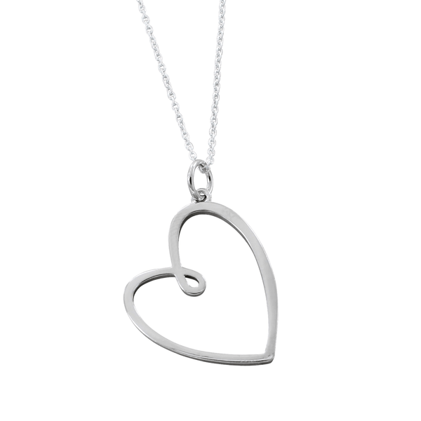Looped Heart Necklace in Sterling Silver - Reeves & Reeves