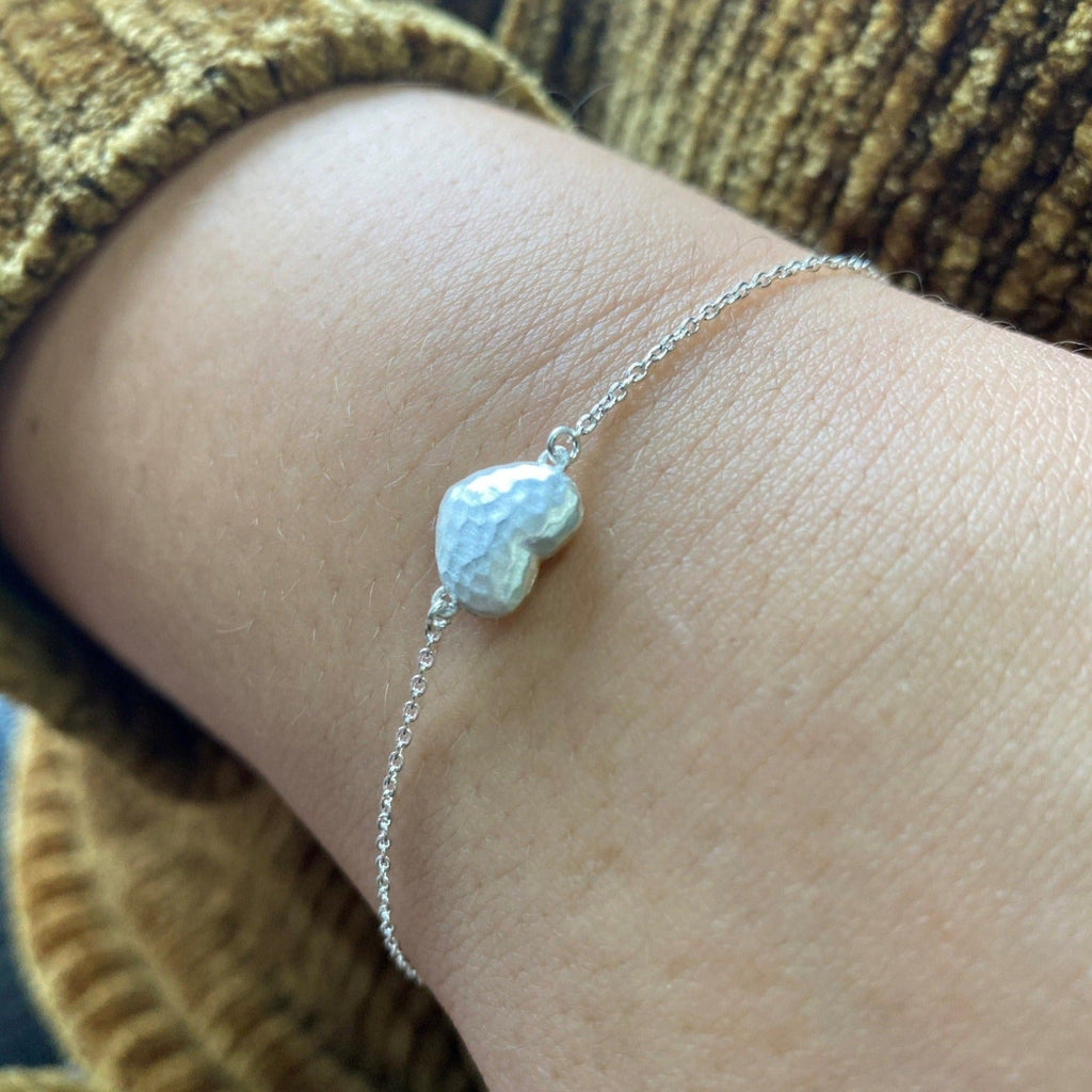 Lovely Heart Sterling Silver and Gold Plated Bracelet