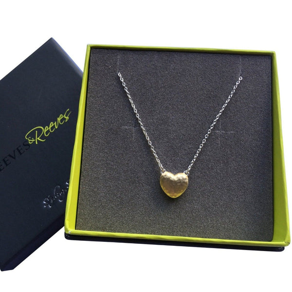 Sterling Silver and Gold Plated Heart Necklace