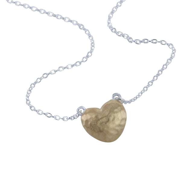 Sterling Silver and Gold Plated Heart Necklace