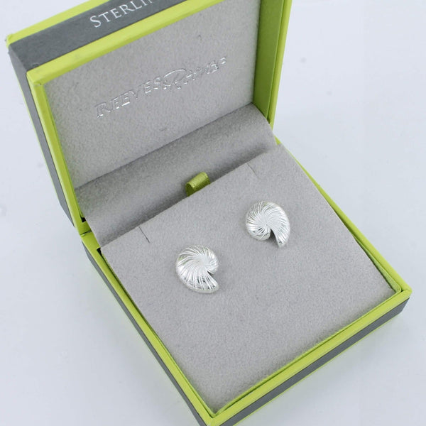 Nautilus Shell Stud Earrings - Reeves & Reeves
