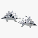 Origami Stegosaurus Sterling Silver Stud Earrings - Reeves & Reeves