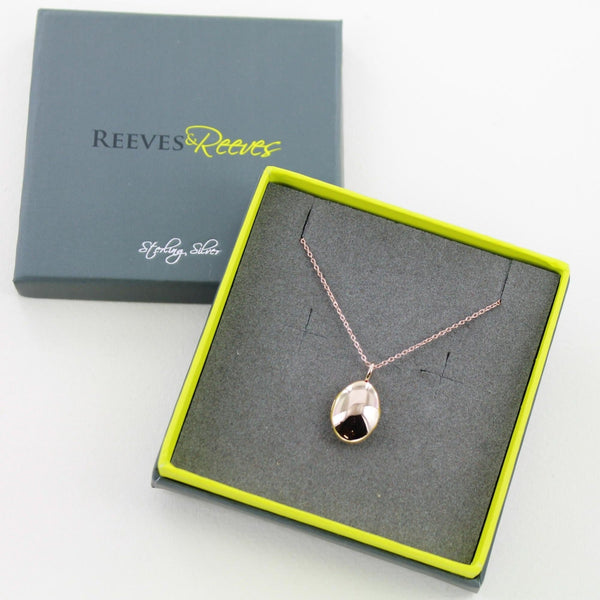 Oval High Shine Sterling Silver Locket - Reeves & Reeves