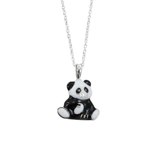 Panda Black & White Enamel Necklace - Reeves & Reeves