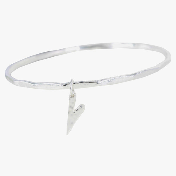 Queen of Hearts Sterling Slver Bangle - Reeves & Reeves