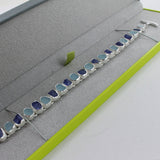 Rough Stone Two Blues Sterling Silver Bracelet - Reeves & Reeves