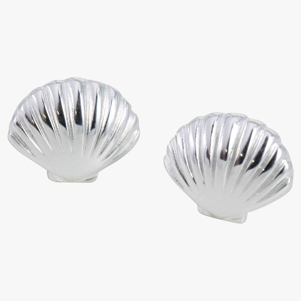 Scallop Shell Sterling Silver Stud Earrings - Reeves & Reeves