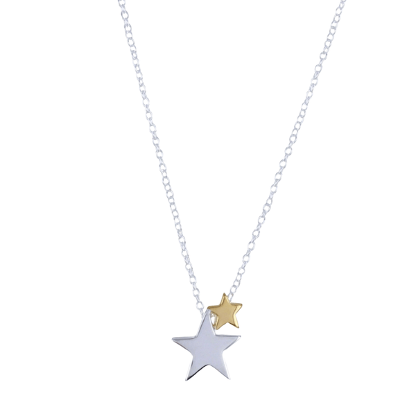 Seeing Stars Sterling Silver and Gold Plated Necklace - Reeves & Reeves