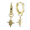 Silver Follow That Star Hoop Earrings - Reeves & Reeves
