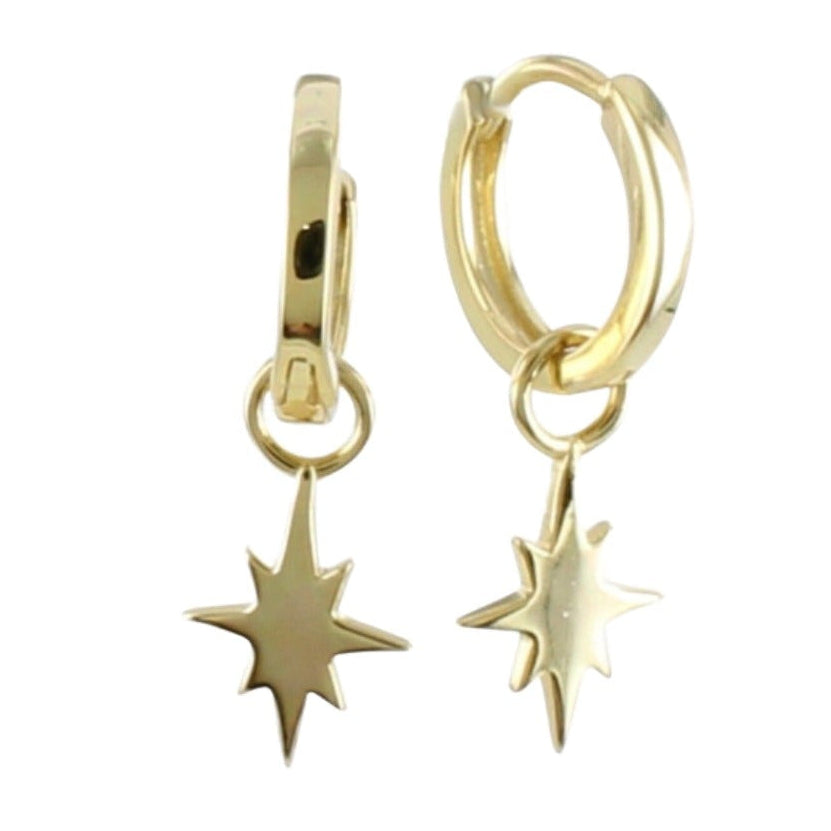 Silver Follow That Star Hoop Earrings - Reeves & Reeves