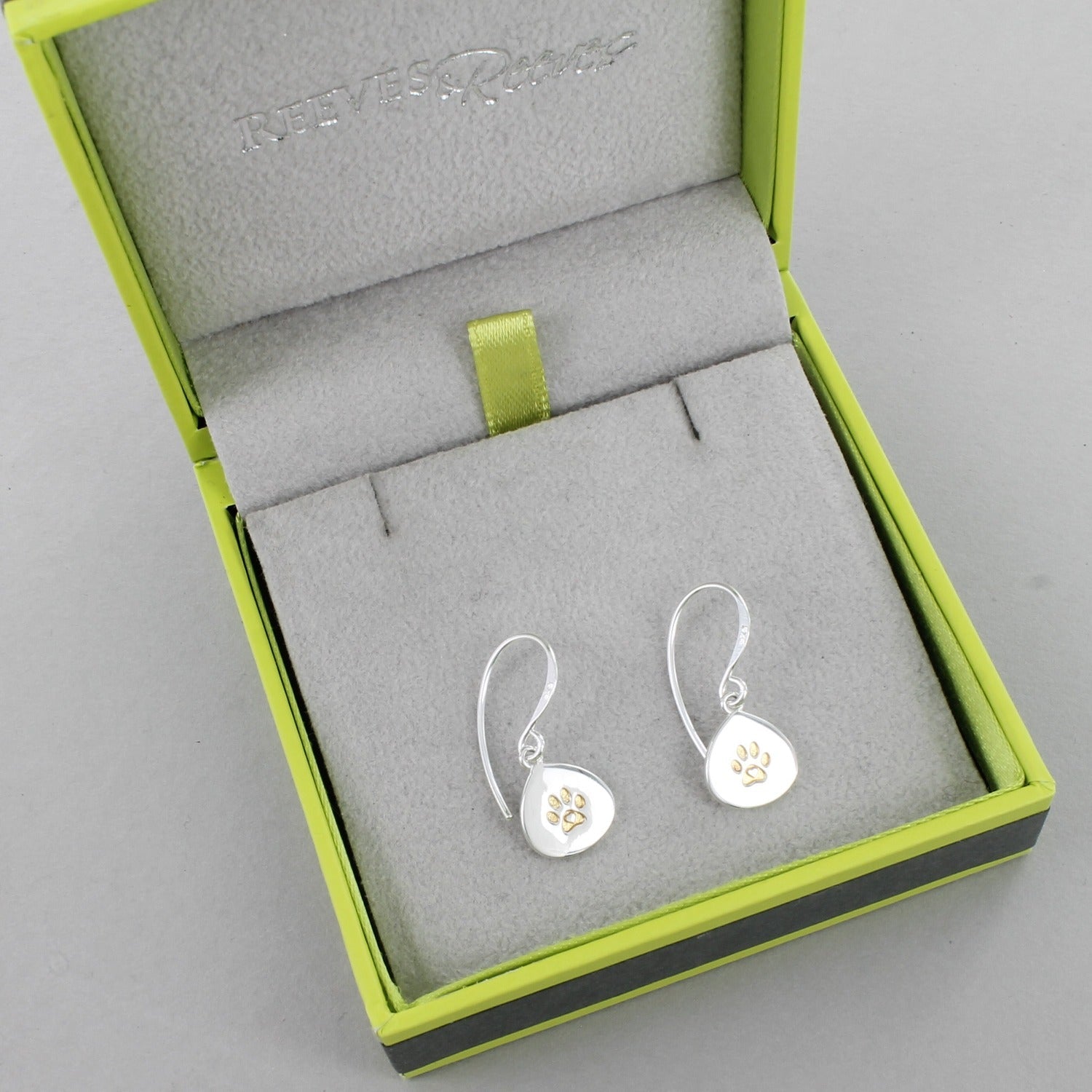 Silver Pawprint Earrings - Reeves & Reeves