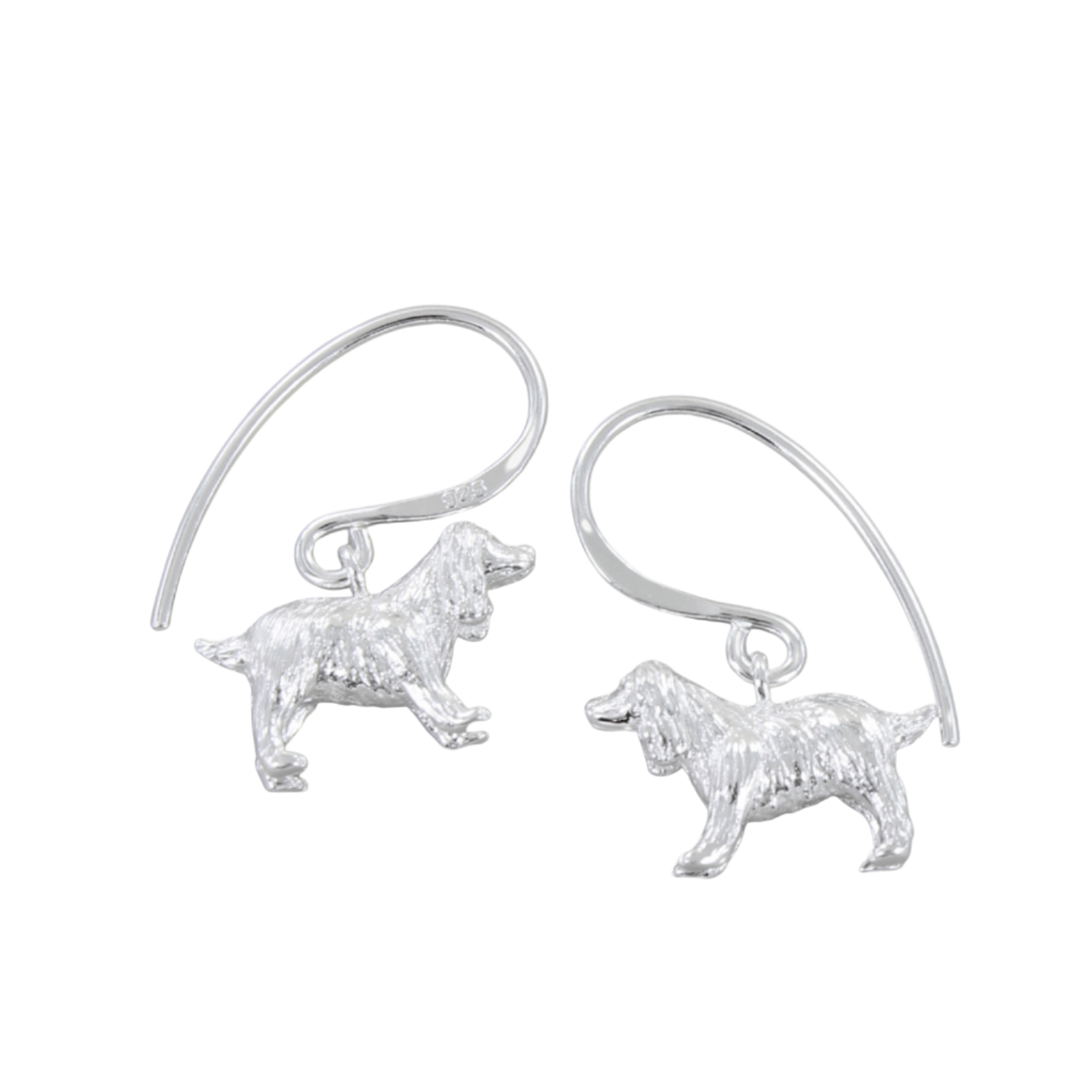 Silver Spaniel Drop Earrings - Reeves & Reeves