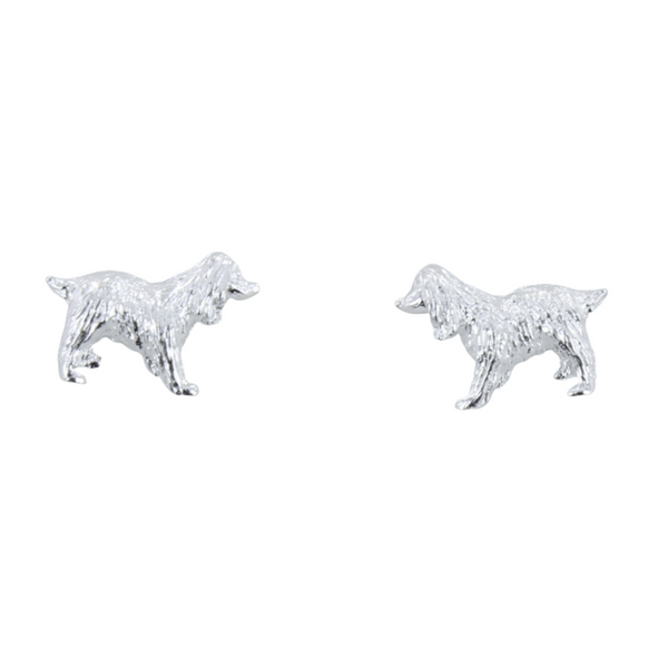 Silver Spaniel Stud Earrings - Reeves & Reeves