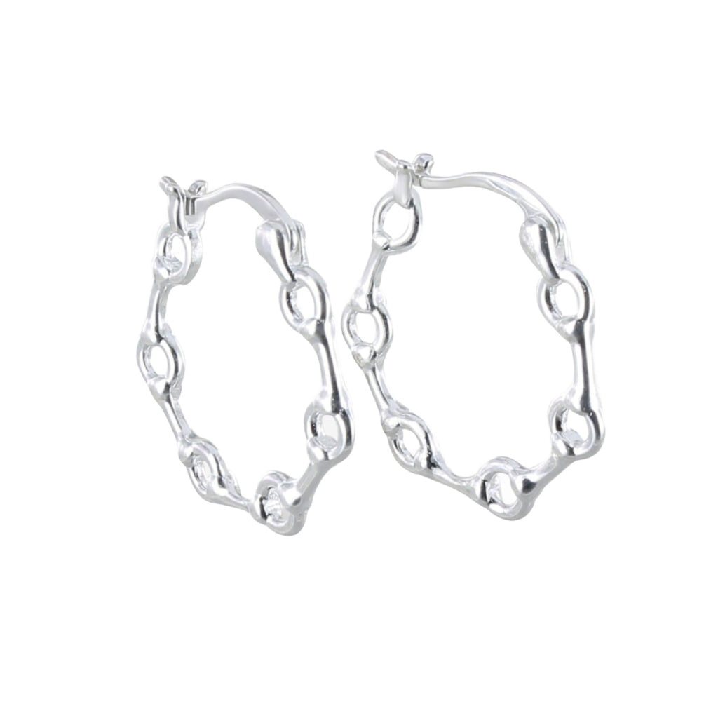 Snaffle Sterling Silver Hoop Earrings - Reeves & Reeves