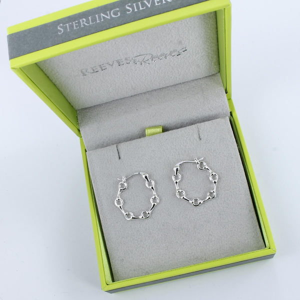 Snaffle Sterling Silver Hoop Earrings - Reeves & Reeves