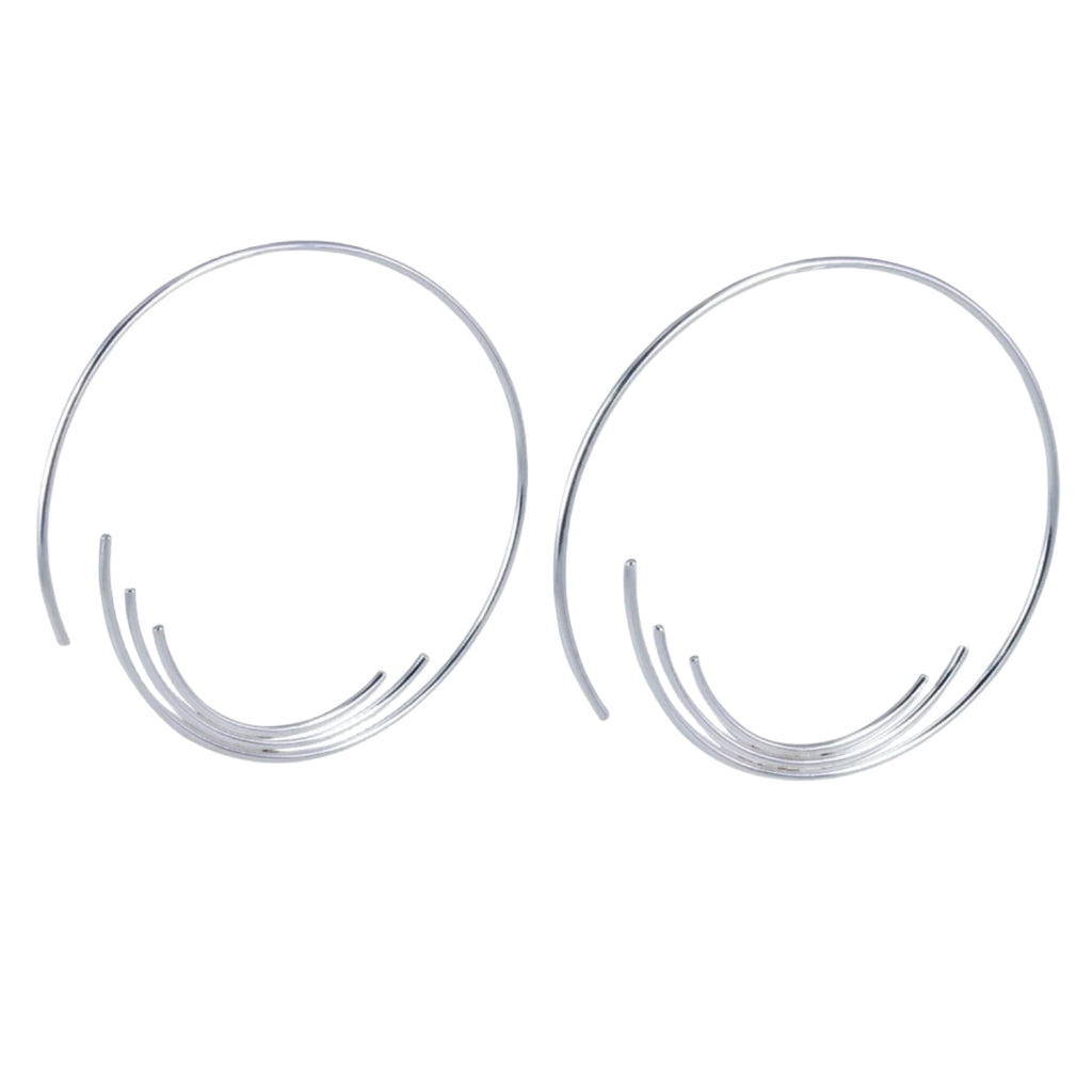Soundwave Sterling Silver Hoop Earrings - Reeves & Reeves