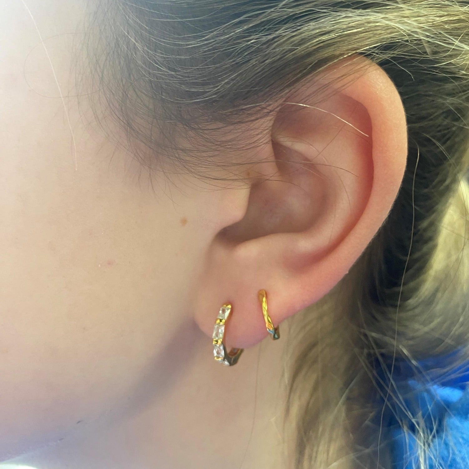 Sparkling Baguette Hoop Earrings - Reeves & Reeves