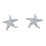 Sparkly Sterling Silver Starfish Stud Earrings - Reeves & Reeves