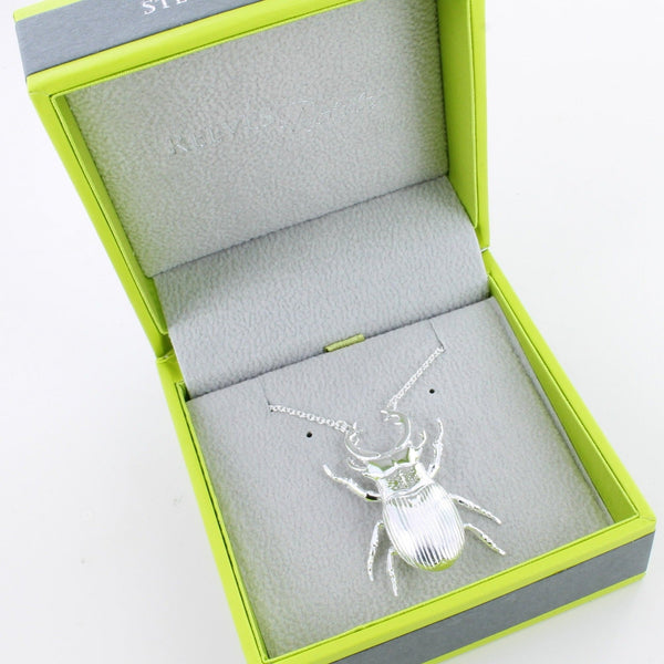 Stag Beetle Sterling Silver Necklace - Reeves & Reeves