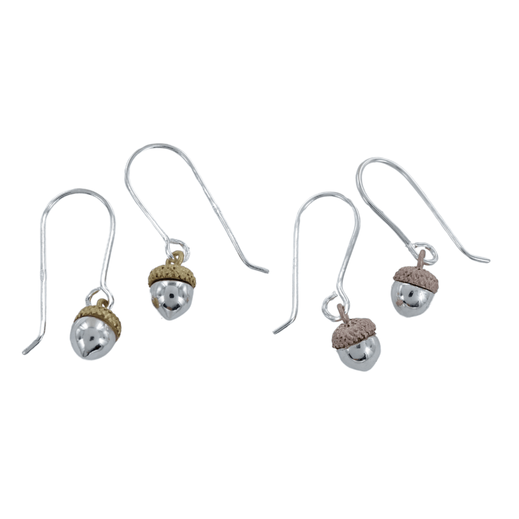 Sterling Silver Acorn Drop Earrings - Reeves & Reeves