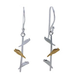 Sterling Silver Bird On A Wire Earrings - Reeves & Reeves
