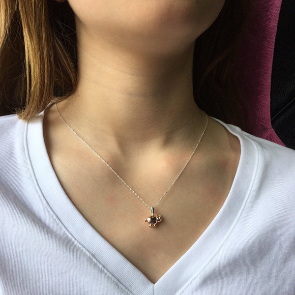 Sterling Silver and 18ct Rose Gold Plate Balloon Pig Necklace - Reeves & Reeves