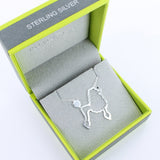 Sterling Silver and Enamel Poodle Dog Necklace - Reeves & Reeves