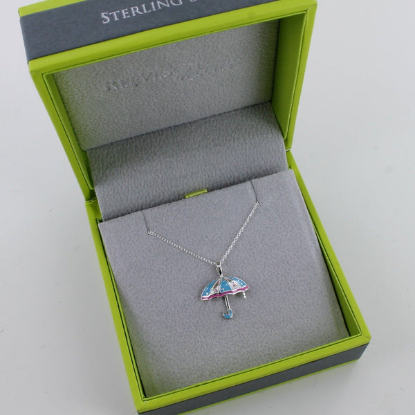 Sterling Silver and Enamel Umbrella Necklace - Reeves & Reeves