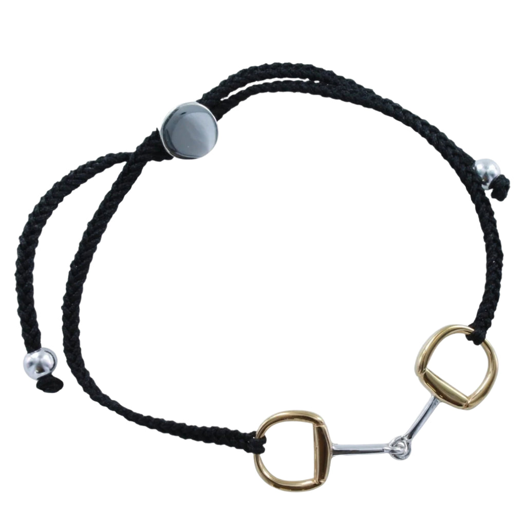 Sterling Silver and Gold Plate Adjustable Snaffle Friendship Bracelet