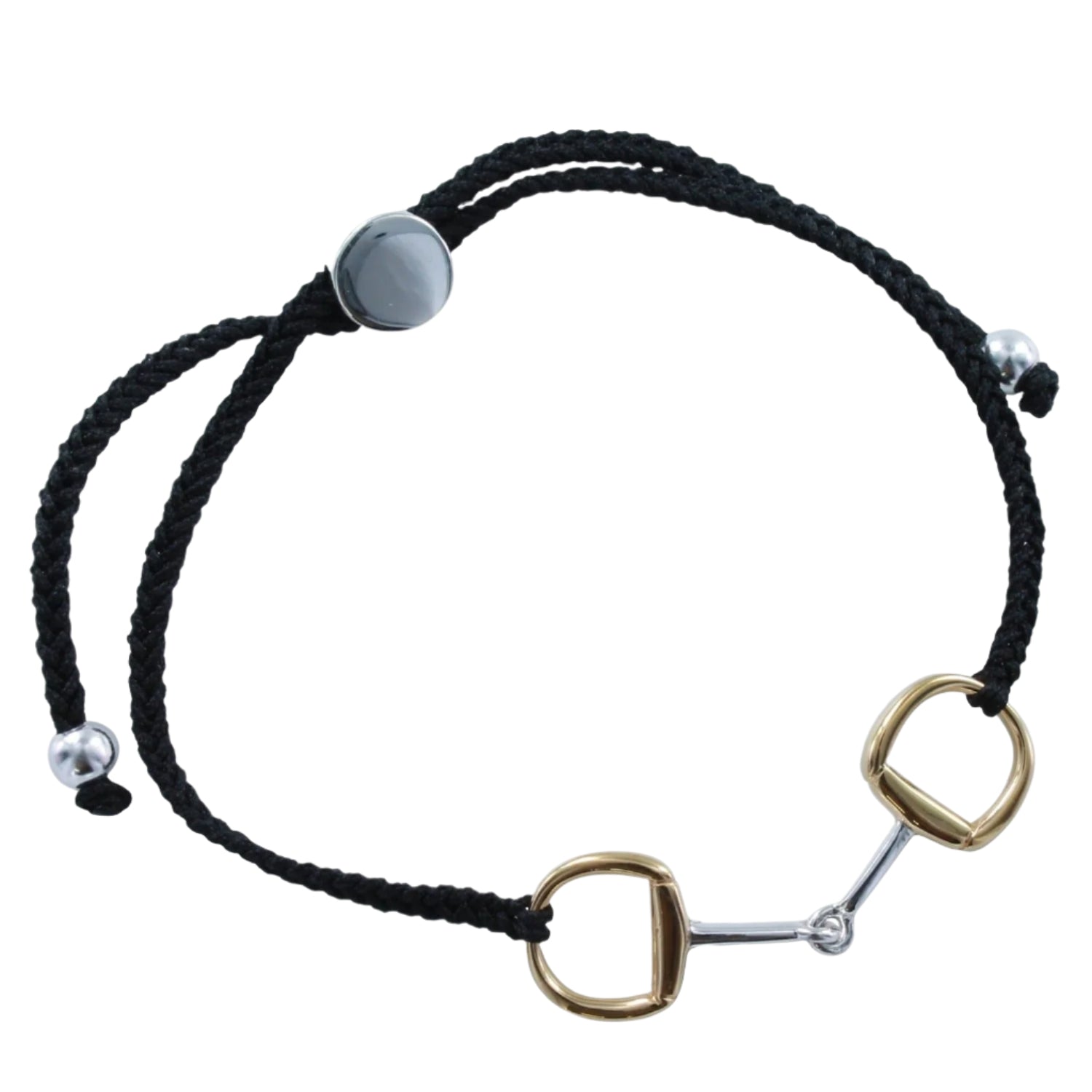 Sterling Silver and Gold Plate Adjustable Snaffle Friendship Bracelet