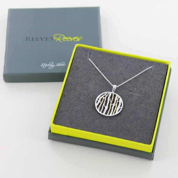 Sterling Silver and Gold Birch Necklace - Reeves & Reeves