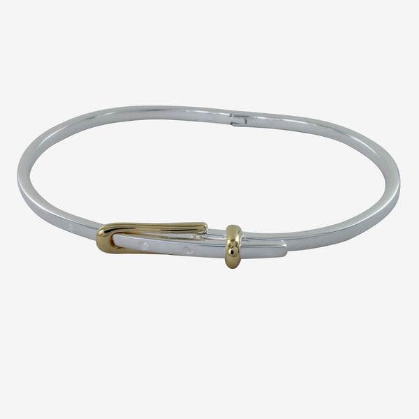 Sterling Silver and Gold Plated Buckle Bracelet