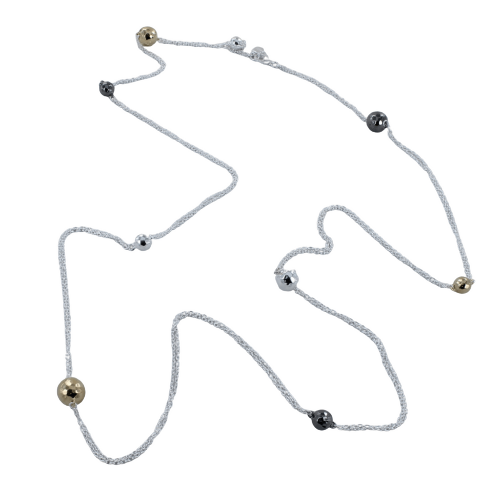 Silver disco 2025 ball necklace