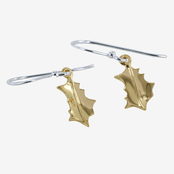 Sterling Silver and Gold Plated Holly Drop Earrings