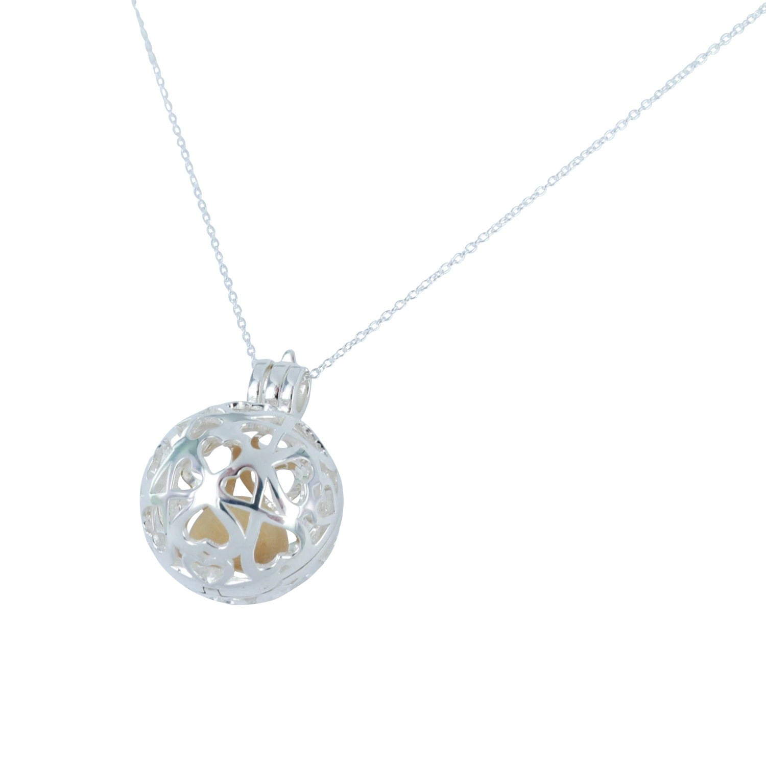 Sterling Silver and Gold Perfume Heart Locket Necklace - Reeves & Reeves