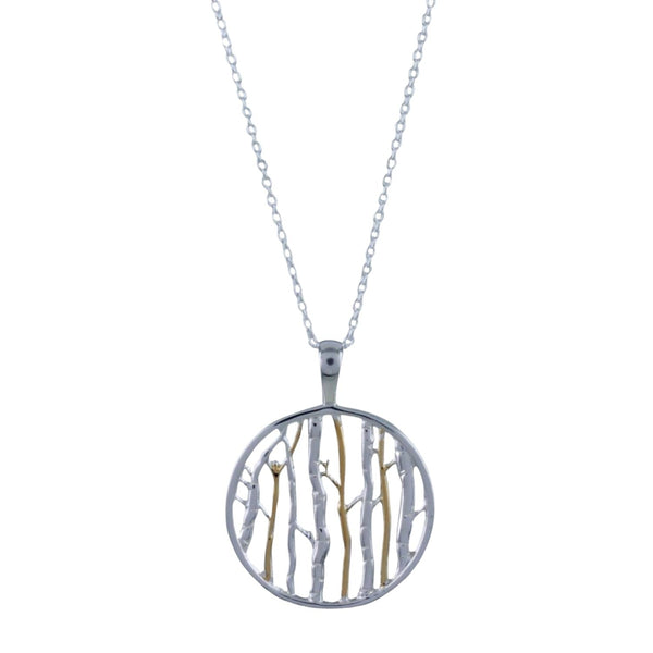 Sterling Silver and Gold Plated Birch Necklace - Reeves & Reeves