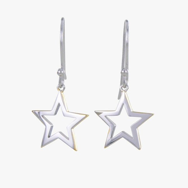 Sterling Silver and Gold Plated Shadow Star Earrings