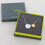 Sterling Silver and Gold Plate Two Penny Necklace