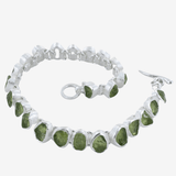 Sterling Silver and Peridot Rough Stone Bracelet - Reeves & Reeves
