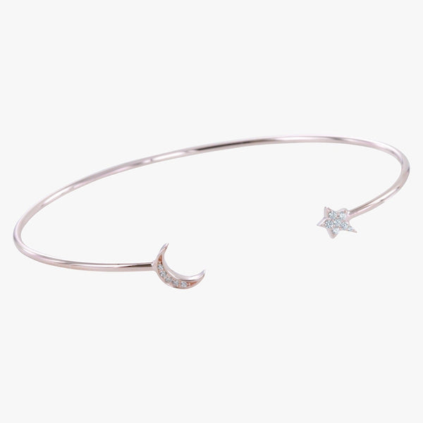 Moon and Star Pavé Cuff Bracelet - Reeves & Reeves