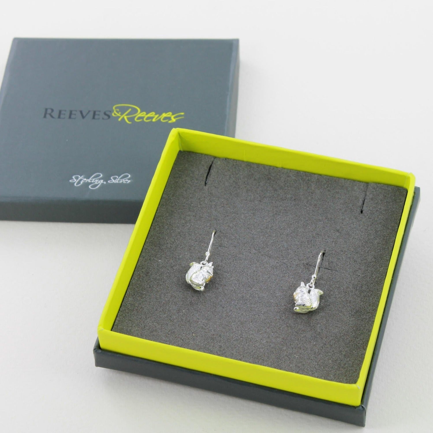 Sterling Silver and Rose Gold Squirrel Nutkin Earrings - Reeves & Reeves