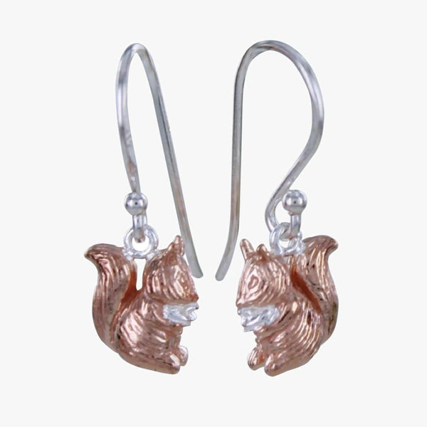 Sterling Silver and Rose Gold Plated Squirrel Nutkin Earrings