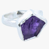 Sterling Silver and Rough Amethyst Ring - Reeves & Reeves