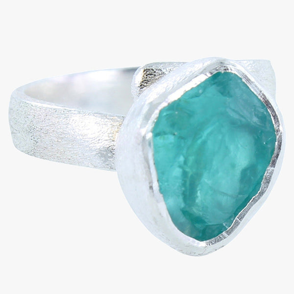 Sterling Silver and Rough Apatite Ring - Reeves & Reeves