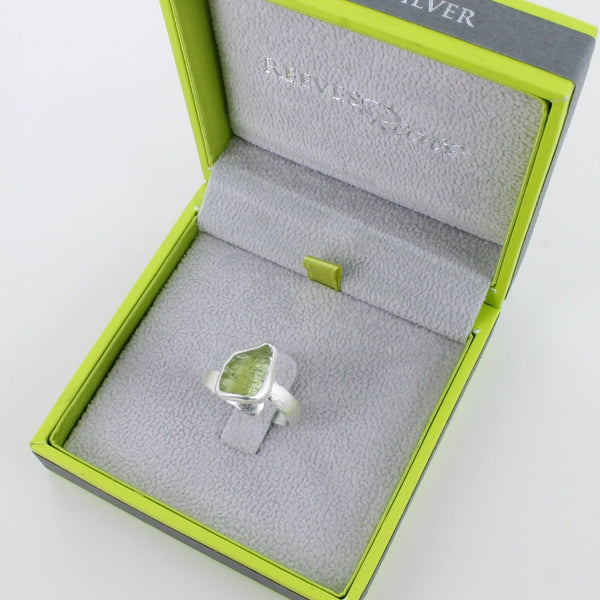 Sterling Silver and Rough Peridot Adjustable Ring - Reeves & Reeves