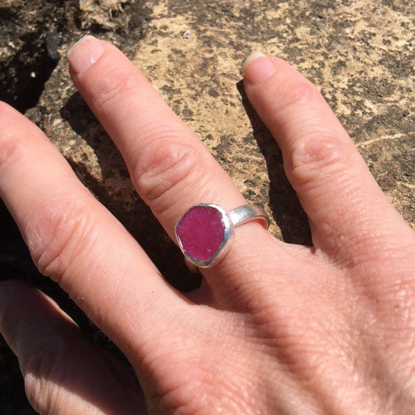 Sterling Silver and Rough Ruby Ring - Reeves & Reeves