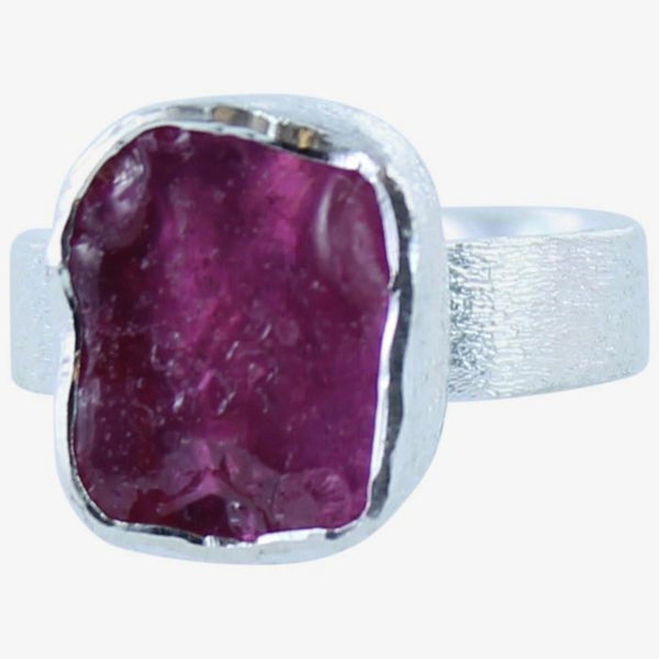 Sterling Silver and Rough Ruby Ring - Reeves & Reeves