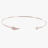 Sterling Silver Angel Wing Pavé Cuff Bracelet with Rose Gold Vermeil - Reeves & Reeves