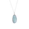 Sterling Silver Aqua Gem Necklace - Reeves & Reeves